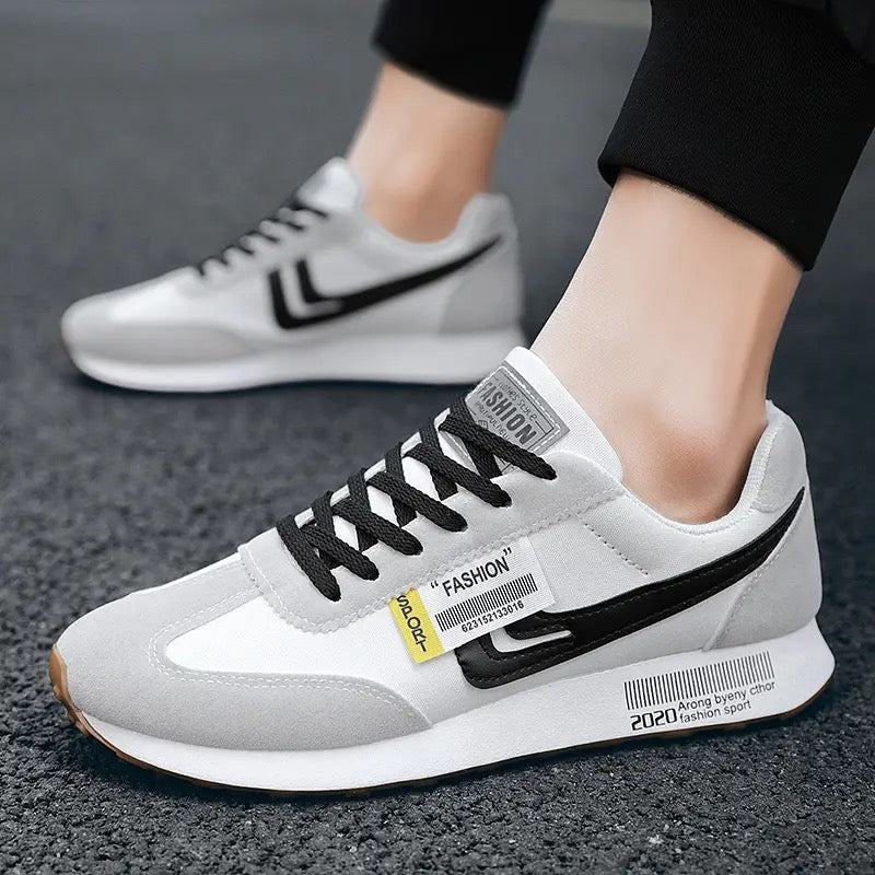 New Imported Steadfast White Black Sports Sneaker