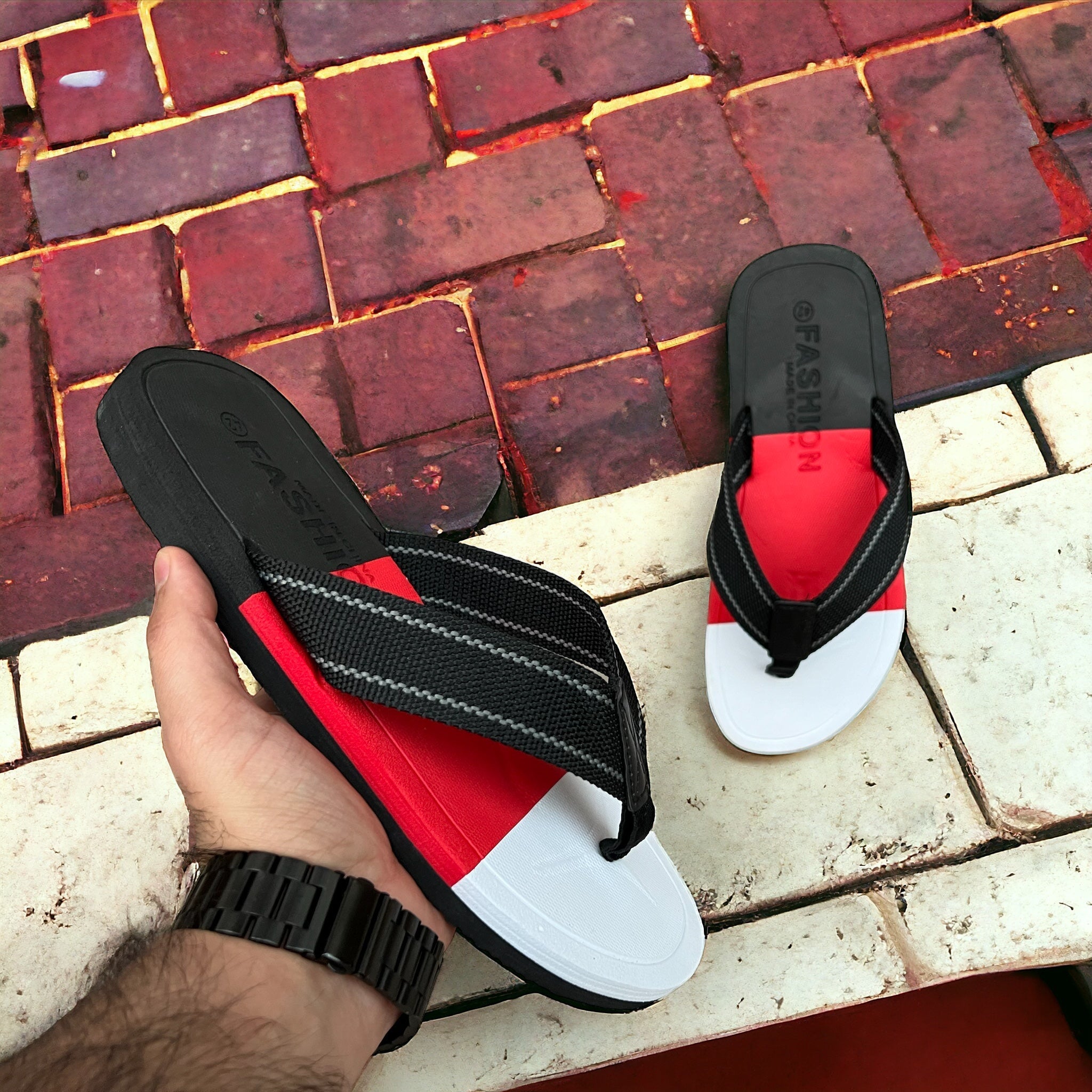 Black Red Rainbow Flip Flop RF-4141