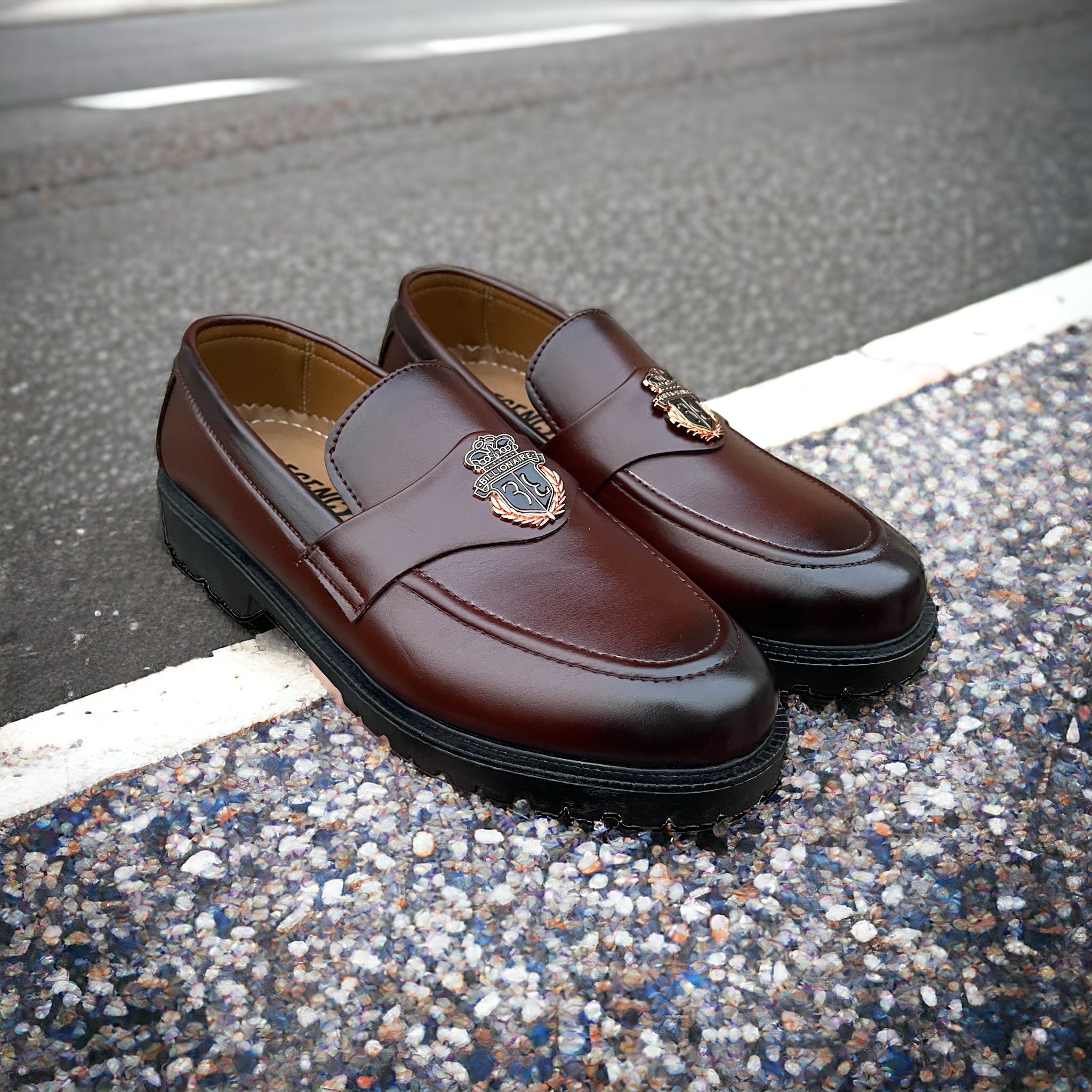 Brown Billionaire Patent Loafers BL-700