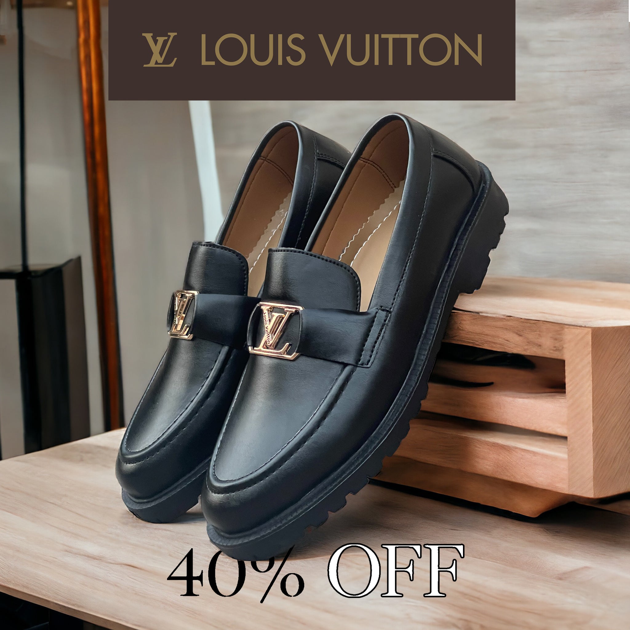 Black LV Patent Loafers LV-2400