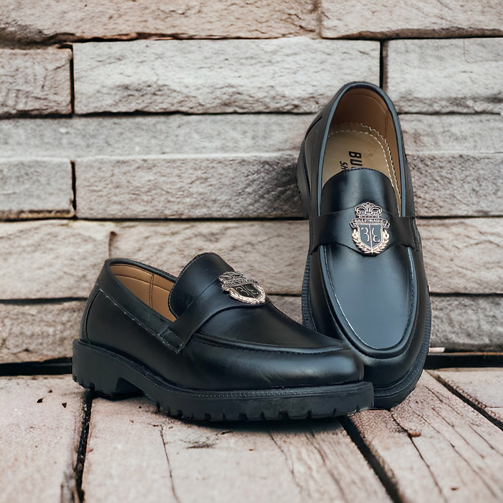 Black Billionaire Patent Loafers BL-655