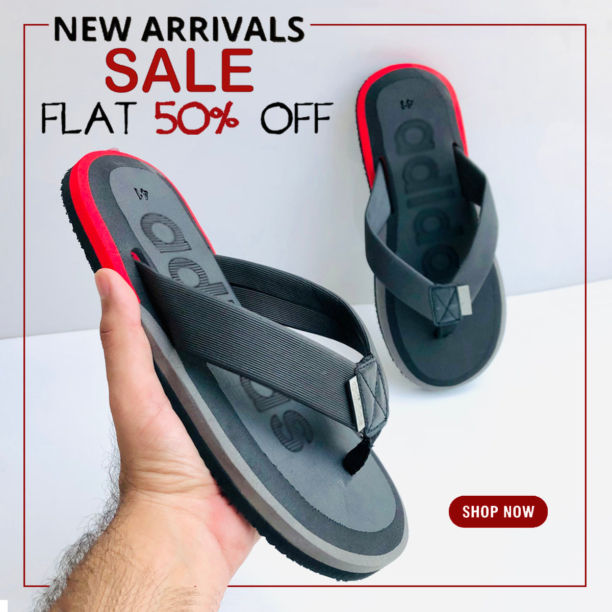 New Stylish ADS Black-Red FlipFlop ( FF-004 )